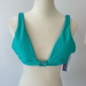 Teal Triangle Bikini Top with Front Buckle - Unbranded